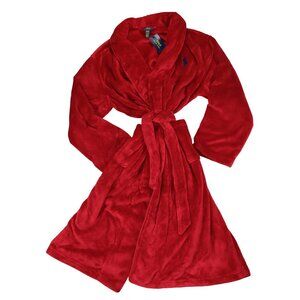 Polo Ralph Lauren Plush Microfiber Fleece Belted Men's Bathrobe NWT Red